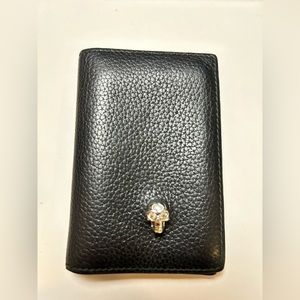 Alexander McQueen black leather card holder